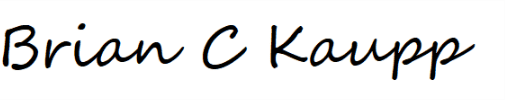 brian-c-kaupp-signature-sita. Handwritten cursive signature of Brian C Kaupp in black ink on a white background