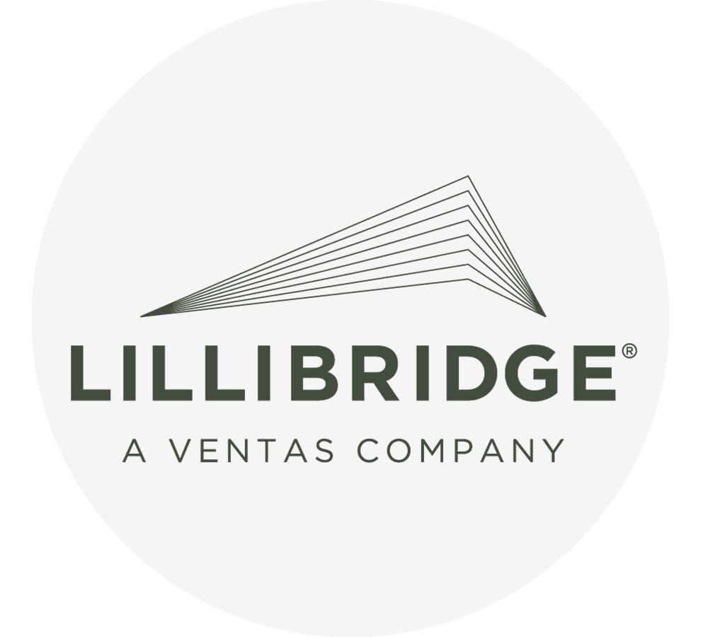 lillibridge-company-logo-with-abstract-bridge-design-sita. Lillibridge company logo with abstract bridge lines above the name.