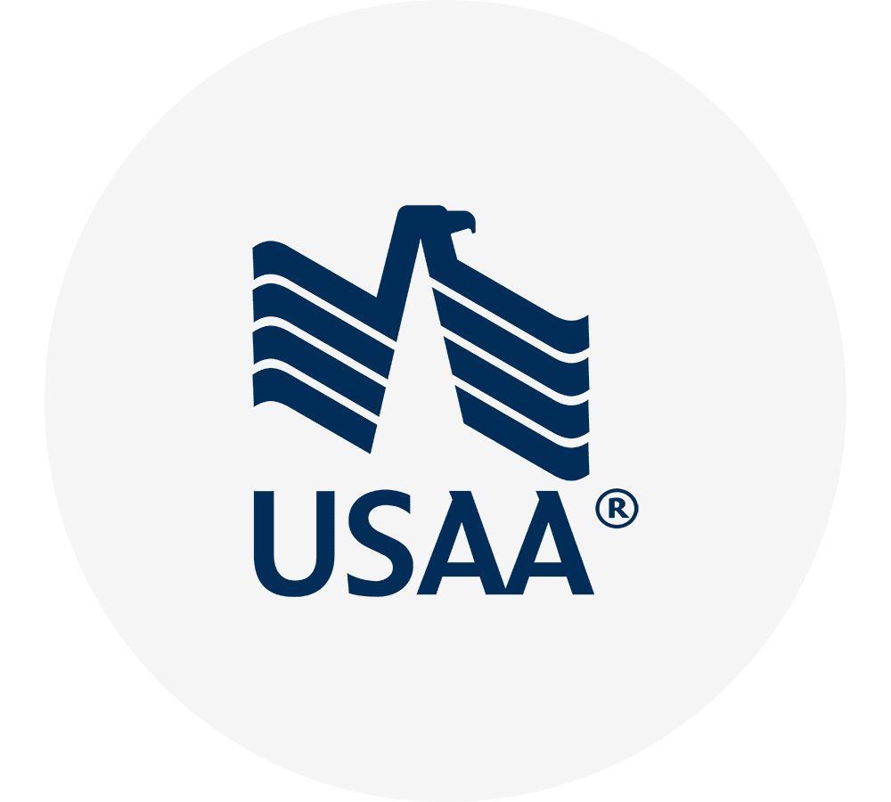 usaa-logo-with-eagle-emblem-sita. USAA logo with a stylized eagle and horizontal stripes above bold lettering.