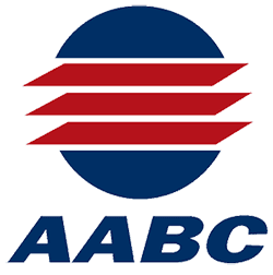 associated-air-balance-council-aabc-logo-sita. AABC Associated Air Balance Council logo featuring a navy blue circle with three red horizontal stripes and bold blue AABC lettering below on a transparent background